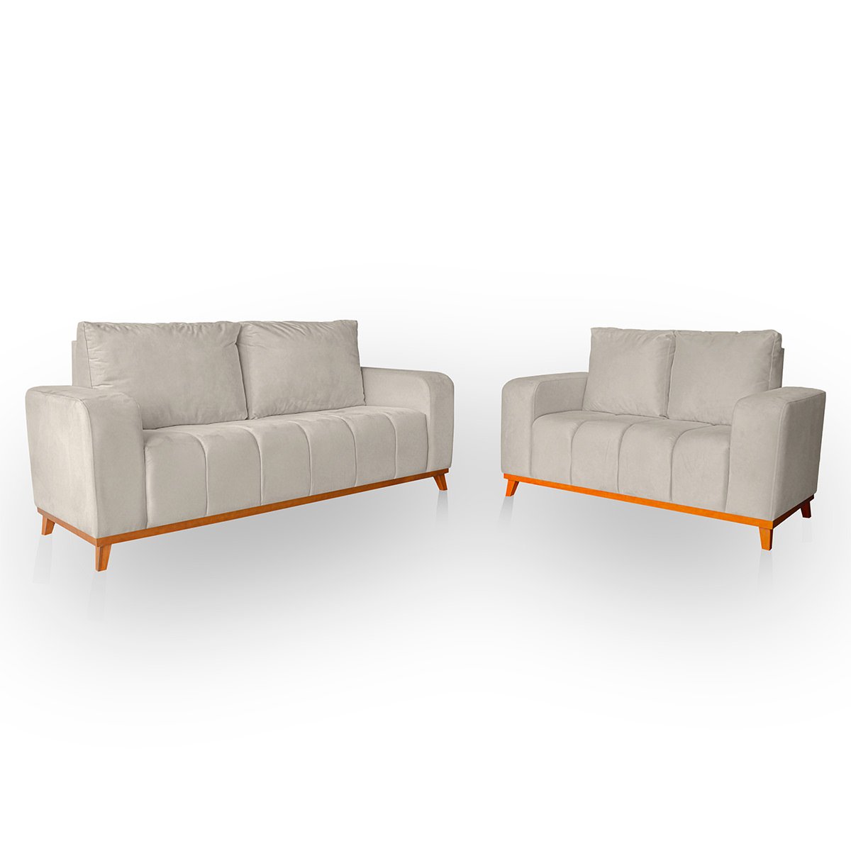 Sofá 3x2 Lugares Memphis Ultra Conforto em Madeira Maciça e Suede - Jylcrom Jylcrom Store Sofá 3x2 L