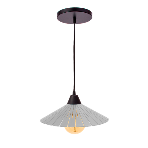 Luminária Teto Lustre Pendente Balcão Cozinha Sala MDF Cabo:Branco