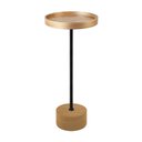 Ver imagem 1 de Mesa de Apoio Etoni Alta Tampo Louro Freijo com Haste em Aço Cor Preta 62 Cm - 66793