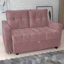 Ver imagem 1 de Sofá Cama 2 Lugares Yago Veludo Turkey Rosa