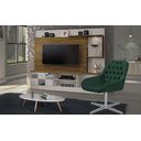 Ver imagem 4 de Cadeira Poltrona Decorativa Giratória Capitonê Alice Para Sala de Estar: Veludo Verde Musgo