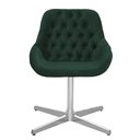 Ver imagem 2 de Cadeira Poltrona Decorativa Giratória Capitonê Alice Para Sala de Estar: Veludo Verde Musgo