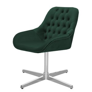 Cadeira Poltrona Decorativa Giratória Capitonê Alice Para Sala de Estar: Veludo Verde Musgo