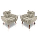 Ver imagem 1 de Kit 02 Poltrona Opala Decorativa 4 Almofadas 40 X 40