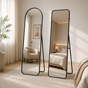 Ver imagem 3 de Kit 2 Espelho Decorativo de Chão 160x50cm com Moldura em Metal Estilo Moderno para Quartos e Salas m