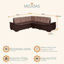 Ver imagem 5 de Sofá de Canto 4 Lugares Suede New Alphaville Marrom Castor | Café