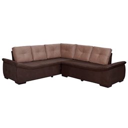 Sofá de Canto 4 Lugares Suede New Alphaville Castor | Café - Sofá Casa - 1