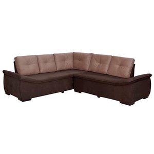 Sofá de Canto 4 Lugares Suede New Alphaville Castor | Café - Sofá Casa