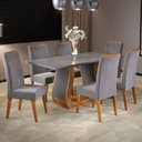 Ver imagem 1 de Mesa de Jantar 6 Lugares Corsa Mel/cinza/grafite - Viero Móveis