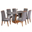Ver imagem 2 de Mesa de Jantar 6 Lugares Corsa Mel/cinza/grafite - Viero Móveis