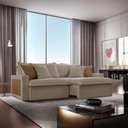 Ver imagem 1 de Sofá Dallas Veludo Dois Módulos de 120cm B15 Meu Sofá Online B002 Veludo Capuccino