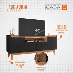 Rack para TV até 60 Polegadas 4 Portas 1 Nicho 158cm Adria Versátile  - 9