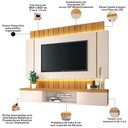 Ver imagem 3 de Painel para TV 55 pol Ripado com Bancada Suspensa Luzzi B01 Off White Cinamomo - Lyam Decor