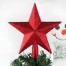 Decoração Enfeite de Natal Estrela Vermelho Natalina 20cm - 2