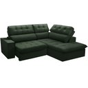 Ver imagem 1 de Sofá 3 Lugares Retrátil Reclinável Chaise Direito 243cm Solin F04 Veludo Verde - Lyam Decor