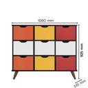 Ver imagem 2 de Nicho Organizador Retro Preto com 9 Gavetas Branco/Colorida 108 x 92,5cm - FdECOR