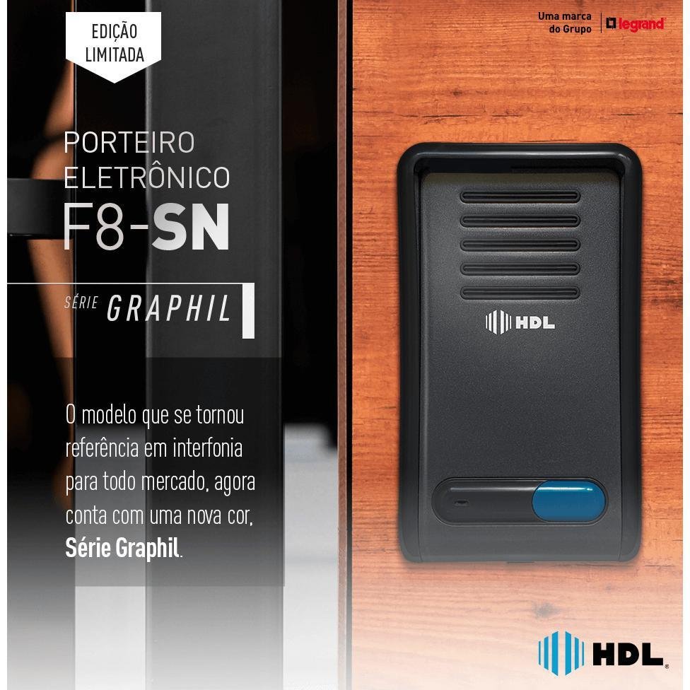 Interfone Hdl F8 Sn-Grafite Porteiro Eletrônico Residencial - 5