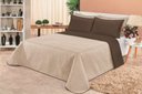 Ver imagem 2 de Cobre leito Cobertor 2 travesseiros quarto casal 2,60x2,40: Bege Marrom