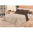 Ver imagem 2 de Cobre leito Cobertor 2 travesseiros quarto casal 2,60x2,40: Bege Marrom