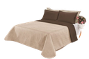 Ver imagem 1 de Cobre leito Cobertor 2 travesseiros quarto casal 2,60x2,40: Bege Marrom