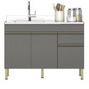 Ver imagem 1 de Balcão Gabinete 3 Portas com Pia 150cm Lina K02 Gris - Mpozenato
