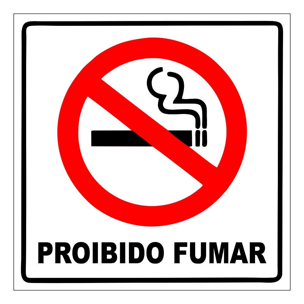 Placa De Sinalização Sinalizando Proibido Fumar 20x20cm TaColado 10 Unidades - 1