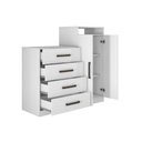 Ver imagem 2 de Cômoda de Quarto Áurea C/ 2 Portas 4 Gavetas e Pés Branco - Demóbile