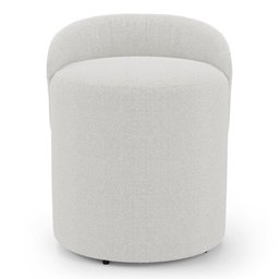 Puff Banqueta Living Gaia Orgânico com Encosto Baixo Bouclê Off White - Desk Design - 4