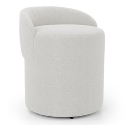 Puff Banqueta Living Gaia Orgânico com Encosto Baixo Bouclê Off White - Desk Design - 1