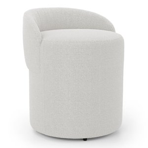 Puff Banqueta Living Gaia Orgânico com Encosto Baixo Bouclê Off White - Desk Design