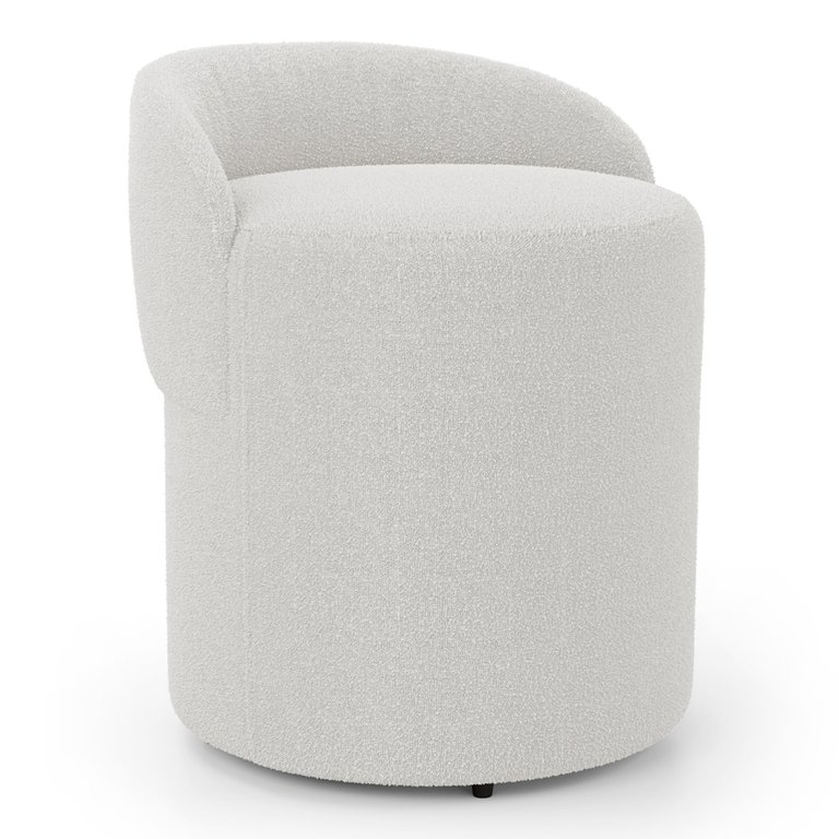 Puff Banqueta Living Gaia Orgânico com Encosto Baixo Bouclê Off White - Desk Design