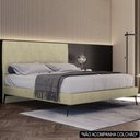 Ver imagem 2 de Cama Casal Queen com Cabeceira 165cm Pés Metálicos Elisa S05 Veludo Bege - Mpozenato