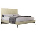 Ver imagem 1 de Cama Casal Queen com Cabeceira 165cm Pés Metálicos Elisa S05 Veludo Bege - Mpozenato