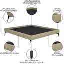 Ver imagem 3 de Cama Casal Queen com Cabeceira 165cm Pés Metálicos Elisa S05 Veludo Bege - Mpozenato