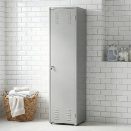Armário de Aço Resistente Multiuso Lavanderia Limpeza Dispensa c/Chave Cinza - 5 Armário de Aço Resistente Multiuso Lavanderia Limpeza Dispensa c/Chave Cinza - 5