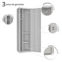 Ver imagem 6 de Armário de Aço Resistente Multiuso Lavanderia Limpeza Dispensa c/Chave Cinza