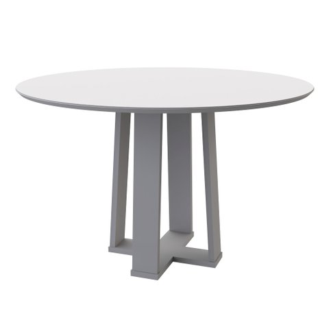 Mesa de Jantar Isabela Off White 120x120cm para 4 Cadeiras New Ceval