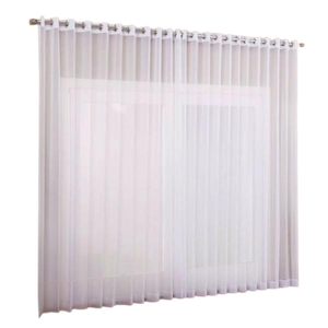 Cortina voil tecido 3,00x2,80 Para Trilho Suíço:Branco