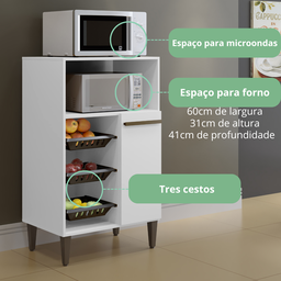 Fruteira 3 Cestos 1 Porta Berlim 1 Porta Kaiki Branco - 3 Fruteira 3 Cestos 1 Porta Berlim 1 Porta Kaiki Branco - 3