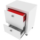 Ver imagem 3 de Gaveteiro para Escritório 2 Gavetas Arquivo com Rodízios Branco