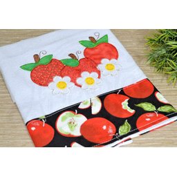 Kit Pano de Prato em Patchwork com 5 pçs - Frutas Arte & Tear Kit Pano de Prato Patchwork - 7
