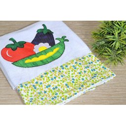 Kit Pano de Prato em Patchwork com 5 pçs - Frutas Arte & Tear Kit Pano de Prato Patchwork - 6