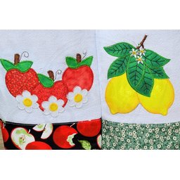 Kit Pano de Prato em Patchwork com 5 pçs - Frutas Arte & Tear Kit Pano de Prato Patchwork - 2