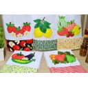 Ver imagem 1 de Kit Pano de Prato em Patchwork com 5 pçs - Frutas Arte & Tear Kit Pano de Prato Patchwork