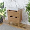 Ver imagem 2 de Gabinete Banheiro 60cm 2 Gavetas Retrô Multimóveis CR10119 Amêndoa