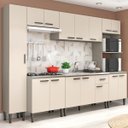 Ver imagem 1 de Cozinha Modulada Completa Max 295 Cm Balcão Pia Cooktop Nicho Forno Mdp Cinza Champanhe - Clicklar
