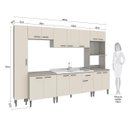 Ver imagem 3 de Cozinha Modulada Completa Max 295 Cm Balcão Pia Cooktop Nicho Forno Mdp Cinza Champanhe - Clicklar