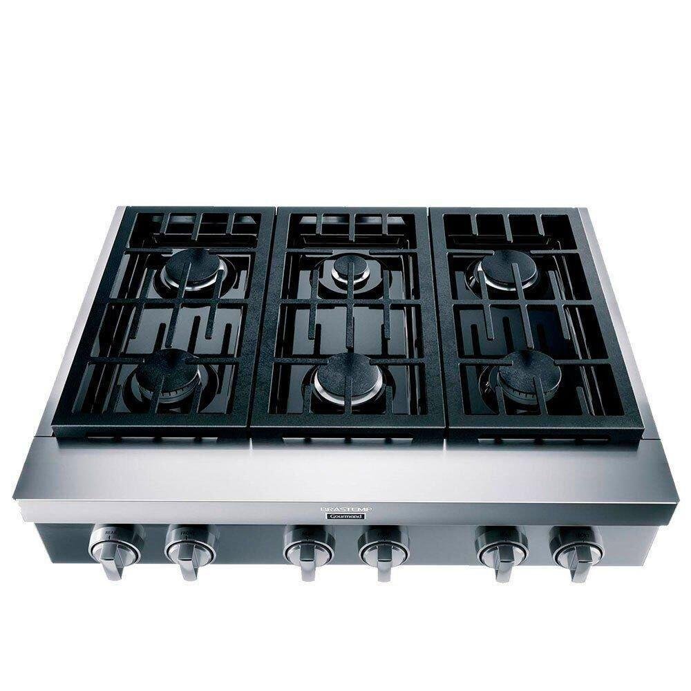 Cooktop 6 Bocas Brastemp Gourmand Inox Semiprofissional 127V BDR90AR - 1