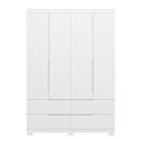 Ver imagem 3 de Guarda Roupa Solteiro Doble 4 Portas e 4 Gavetas Flex Branco/freijó - Móveis Albatroz