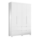 Ver imagem 1 de Guarda Roupa Solteiro Doble 4 Portas e 4 Gavetas Flex Branco/freijó - Móveis Albatroz